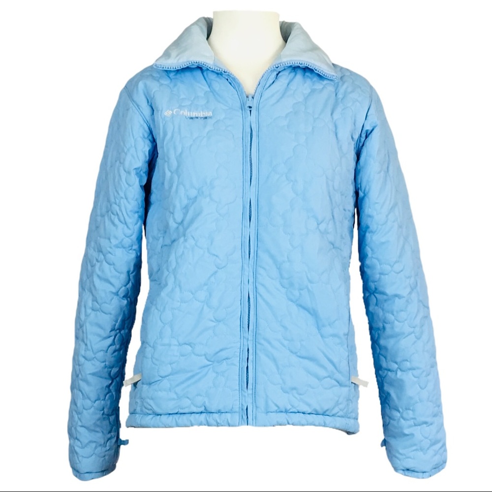 Columbia Youth Quilted Zip Jacket 14/16 Light Blue